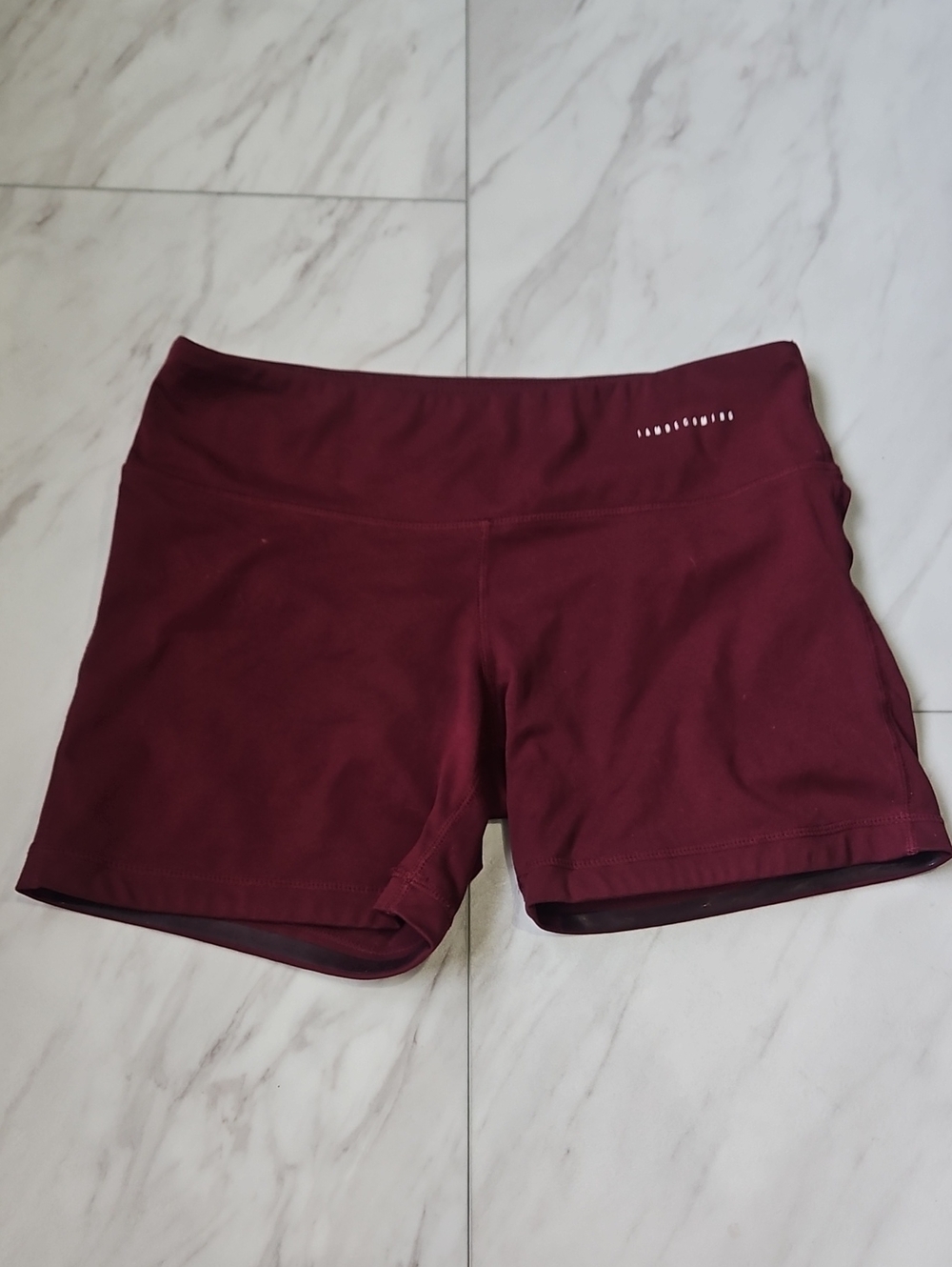 High-Rise Maroon Bike Shorts for Women